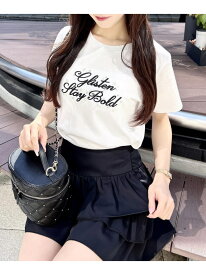 【SALE／21%OFF】装飾付ふくれ刺繍ロゴTシャツ INGNI イング トップス カットソー・Tシャツ ホワイト ピンク ブラック【RBA_E】[Rakuten Fashion]