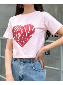 グリッターハートロゴショートT INGNI イング トップス カットソー・Tシャツ ホワイト ブラック ピンク[Rakuten Fashion]