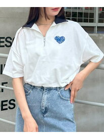 【SALE／7%OFF】ハーフZIP裾ドロストBackハートミニ裏TOPs INGNI イング トップス カットソー・Tシャツ グレー ホワイト ブラック【RBA_E】[Rakuten Fashion]