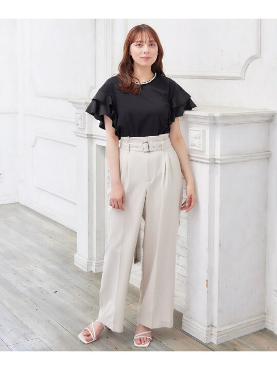 楽天市場】【SALE／40%OFF】衿パール付袖フリル半袖T INGNI イング 