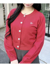 INGNI/(W)12GビジューボタンニットCD INGNI イング トップス カーディガン イエロー レッド ホワイト ネイビー[Rakuten Fashion]