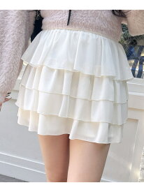 シアーフリルミニスカパン INGNI イング スカート ミニスカート ブラック ホワイト[Rakuten Fashion]