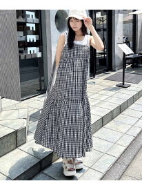 【SALE／23%OFF】ギンガムチェック柄ティアードキャミワンピース INGNI イング ワンピース・ドレス ワンピース グリーン ブラック【RBA_E】[Rakuten Fashion]