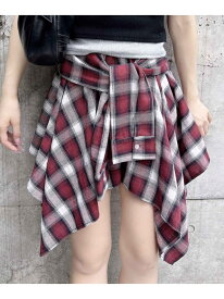 【SALE／20%OFF】腰巻シャツ風チェック柄スカパン INGNI イング パンツ キュロット ブラック レッド ネイビー【RBA_E】[Rakuten Fashion]