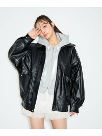 【WEB限定】フェイクレザーBIGブルゾン INGNI イング ジャケット・アウター ブルゾン・ジャンパー ブラック ホワイト ブラウン【送料無料】[Rakuten Fashion]