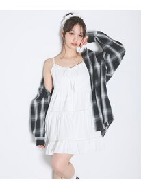 【SALE／26%OFF】【WEB限定】レースティアードミニキャミワンピース INGNI イング ワンピース・ドレス ワンピース ブルー ブラック ホワイト【RBA_E】[Rakuten Fashion]