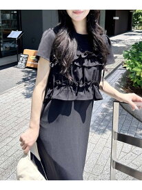 【SALE／20%OFF】フリルリボンビスチェ＋ワンピース／セット INGNI イング ワンピース・ドレス ワンピース ブラック グレー【RBA_E】[Rakuten Fashion]