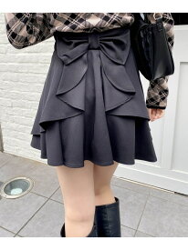 バックリボンフレアスカパン INGNI イング スカート その他のスカート ブラック グレー レッド[Rakuten Fashion]