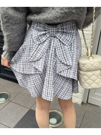 リボンツイードフレアスカパン INGNI イング スカート その他のスカート ホワイト ブラック[Rakuten Fashion]