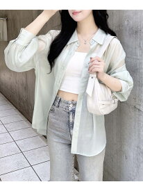 【SALE／44%OFF】【WEB限定】シアービッグシャツ INGNI イング トップス シャツ・ブラウス ブルー ホワイト グリーン グレー ピンク【RBA_E】[Rakuten Fashion]