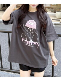 【WEB限定】BearモチーフTシャツ INGNI イング トップス カットソー・Tシャツ グレー ホワイト[Rakuten Fashion]