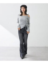 【WEB限定】前釦フレアデニムパンツ INGNI イング パンツ ジーンズ・デニムパンツ グレー ブルー【送料無料】[Rakuten Fashion]