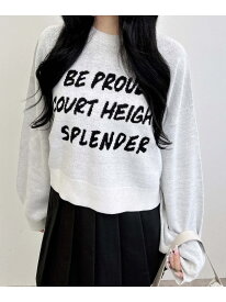 12G JQメッセージロゴショート丈ニット INGNI イング トップス ニット グレー レッド ホワイト ブラック[Rakuten Fashion]