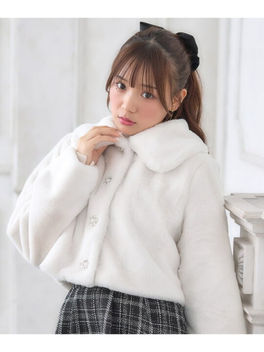 楽天市場】【SALE／20%OFF】エコファークロップド丈ビジューボタンJK  