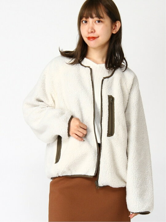 楽天市場】【SALE／33%OFF】ノーカラーボアリバーシブルブルゾン INGNI 