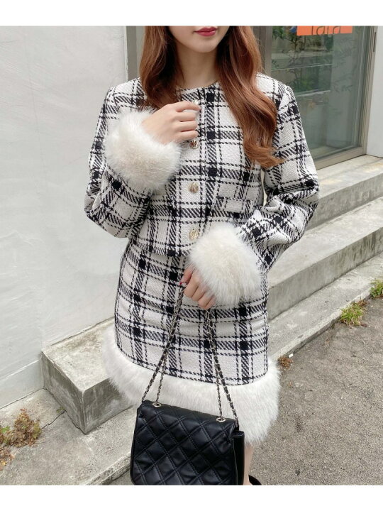 楽天市場】【SALE／13%OFF】袖ファーチェック柄JK INGNI イング 