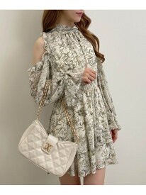 2Wayリボン肩あき花柄ワンピース INGNI イング ワンピース・ドレス ワンピース グレー ピンク ホワイト【送料無料】[Rakuten Fashion]