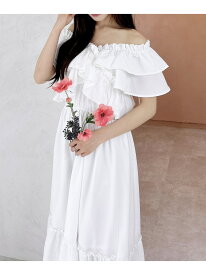【SALE／36%OFF】クロスフリルオフショルワンピース INGNI イング ワンピース・ドレス ワンピース ブラック ホワイト【RBA_E】[Rakuten Fashion]