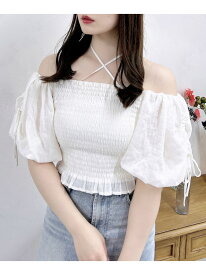 【SALE／20%OFF】【WEB限定】シャーリングオフショルブラウス INGNI イング トップス シャツ・ブラウス ホワイト ブラック ネイビー ブラウン ピンク【RBA_E】[Rakuten Fashion]