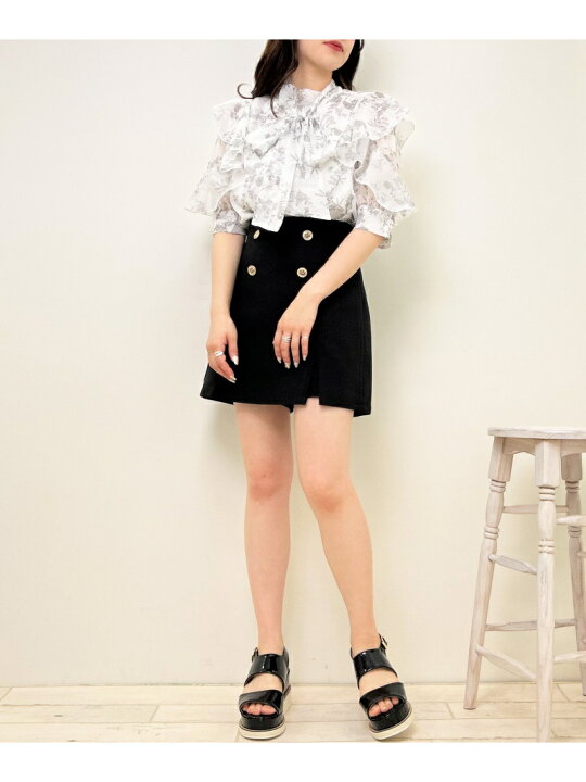 楽天市場】【SALE／48%OFF】袖フリル花柄シアー5分袖/BL INGNI イング 