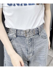 ハトメベルト INGNI イング ファッション雑貨 ベルト シルバー ブラック[Rakuten Fashion]