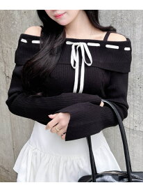 【SALE／58%OFF】12Gリボンオフショルフレアスリーブニット INGNI イング トップス ニット ホワイト ブラック グレー【RBA_E】[Rakuten Fashion]