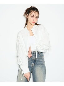 【SALE／53%OFF】【WEB限定】袖リボンショートシャツ INGNI イング トップス シャツ・ブラウス ブルー ホワイト【RBA_E】[Rakuten Fashion]