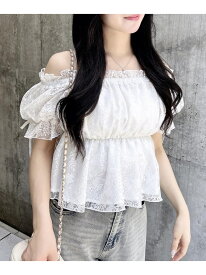 レースオフショルブラウス INGNI イング トップス シャツ・ブラウス ピンク ブラック ホワイト[Rakuten Fashion]