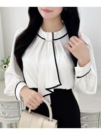 【SALE／13%OFF】パールピン付トロミボウタイブラウス INGNI イング トップス シャツ・ブラウス グレー ベージュ ホワイト ブルー【RBA_E】[Rakuten Fashion]