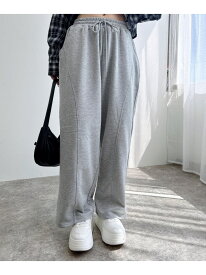 切替裏毛パンツ INGNI イング パンツ ジャージ・スウェットパンツ ブラック グレー[Rakuten Fashion]