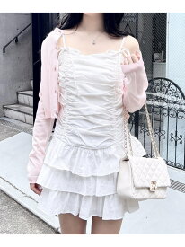 コットンレースドロストフリルミニキャミワンピース INGNI イング ワンピース・ドレス ワンピース ブラック ホワイト ブルー【送料無料】[Rakuten Fashion]