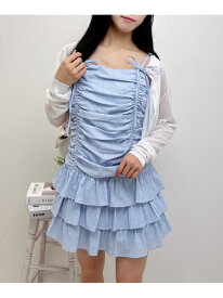 【SALE／10%OFF】コットンレースドロストフリルミニキャミワンピース INGNI イング ワンピース・ドレス ワンピース ブラック ホワイト ブルー【RBA_E】[Rakuten Fashion]