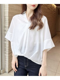 【SALE／10%OFF】【接触冷感・UVカット】裾タックスキッパーシャツ INGNI イング トップス シャツ・ブラウス ホワイト ベージュ グレー【RBA_E】[Rakuten Fashion]