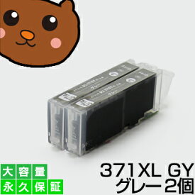 bci-371xlGY グレー 2個 互換インク BCI-371 gy【永久保証/互換/あす楽/インクタンク/キャノン】BCI-371xl GY bci-371GY BCI-371xlGY【ICチップ/残量表示OK】canon pixus TS9030 TS8030 MG7730F MG6930 TS6030 TS5030 TS5030S MG5730 インク bci-371xlGY