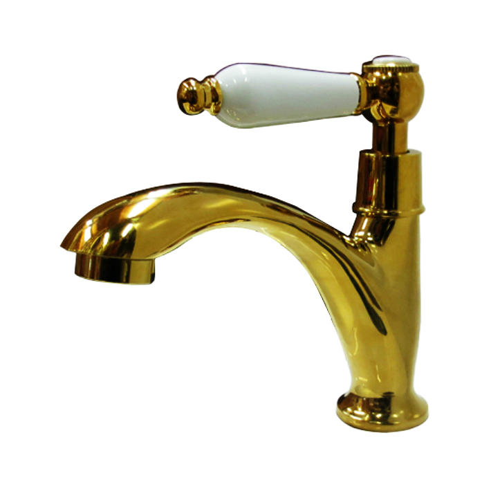 蛇口 単水栓 おしゃれ 陶器レバー 洗面用 金 ゴールド INK-0302061HT | 株式会社インクコーポレーション
