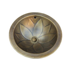 洗面ボウル 排水栓 セット 丸 円形 おしゃれ かわいい 銅製 レトロ アンティーク風 手洗い鉢 埋め込み 交換 リフォーム diy 造作 大きい おすすめ 洗面台 台 賃貸 マンション 店舗 販売 ブロン