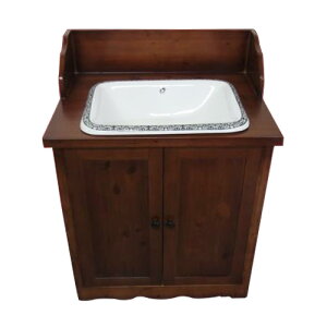 洗面ボウルの柄が選べる洗面化粧台 排水栓 おしゃれ かわいい インテリア 陶器 手洗い鉢 キャビネット 交換 リフォーム diy おすすめ トイレ 店舗 カントリー ナチュラル ブラウン オーバー