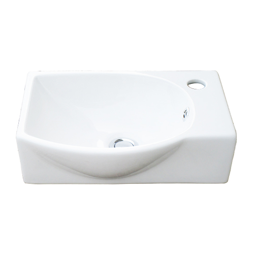 壁付け可能な手洗器 洗面ボウル 小さい 陶器 壁付け型 国内送料無料 割り引き オンカウンターシンク INK-0405061H オーバーフロー有り W400×D280×H120 置き型