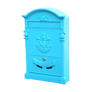 アンティークポスト(アイアン・メールボックス・郵便受け・レギュラーサイズ)青・ブルー INK-1501043H