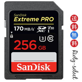 SDカード サンディスク Extreme Pro 256GB Class10 170MB/s UHS-1 U3 V30 エクストリームプロ SDXCカード メール便送料無料