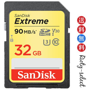 SanDisk 32GB SDカード SDHC UHS-I V30 U3 Class10 SDSDXVE-032G-GNCIN Extreme 海外パッケージ品 メール便送料無料