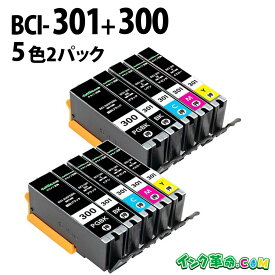 BCI-301+300-5mp 5色パック×2 黒のみ顔料5色パック×2 キヤノン用 BCI-301+300-5mp 5色パック×2 互換インク bci-301_300-5mp-2 内容:BCI-300PGBK BCI-301BK BCI-301C BCI-301M BCI-301Y 機種:TS7530 【インク革命】