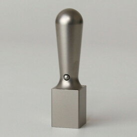 先生印（資格印・職印・士業印）角印・シルバーブラストチタン・角天丸(アタリ有り)・印面約15x15mm・長さ約60mm・ケース別売り