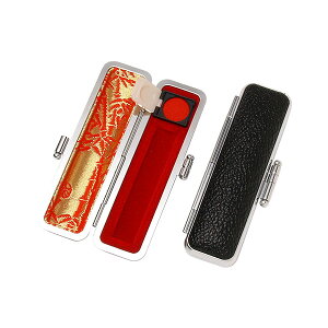 【即日発送(16時まで)】印鑑ケース 10.5mm〜12mm 朱肉付き 【もみ革印鑑ケース】【本牛革(外装ブラック/内張:朱竹)】【印鑑ケースサイズ:10.5〜12mm(ミリ)用】【女性/男性】【おしゃれ印鑑収納ケ