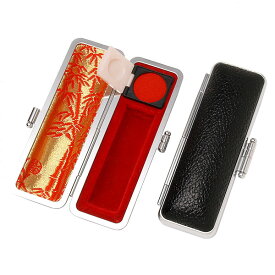 【即日発送(16時まで)】印鑑ケース 16.5mm〜18mm 朱肉付き 【もみ革印鑑ケース】【本牛革(外装ブラック/内張:朱竹)】【印鑑ケースサイズ:16.5〜18mm(ミリ)用】【女性/男性】【おしゃれ印鑑収納ケース】【売れ筋商品】【あす楽即出荷便】【おしゃれ 16.5mm 18mm 朱肉つき】