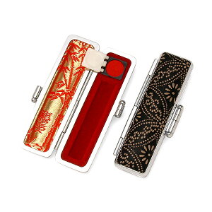 【即日発送(16時まで)】印鑑ケース 10.5mm〜12mm 朱肉付き 【上印伝印鑑ケース】【特選本鹿革/漆模様(アジアン)/内張(朱竹)】【印鑑ケースサイズ:10.5〜12mm(ミリ)用】【女性/男性】【おしゃれ印