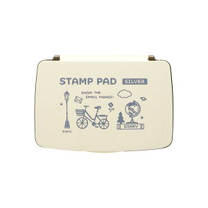 eric�f�U�C�i�[�Y�X�^���v��ESTAMP PAD �V���o�[�mSILVER�n[SANBY�ESPE-S22]�E�p�b�h�T�C�Y90×55mm�E�{�̃T�C�Y111×78×16mm