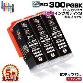 【永久ICチップ専用交換用ボディ】BCI-300 PGBK 顔料ブラック 3個 大容量【こちらの製品だけでは使用できません。】 キャノン Canon エコロジー ゴミ削減 BCI 300 PIXUS TS7530