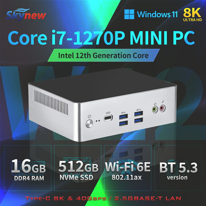 楽天市場】ミニPC 小型pc 【 Intel Core i7-1270P / メモリ 16GB 