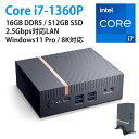【新商品】 ミニPC 小型パソコン インテル 第13世代 Core i7-1360P / 16GB DDR5 / 512GB SSD NVMe/Windows 11 Pro/Wi-…